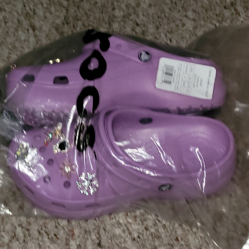 Purple Crocs w Butterfly